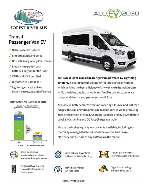 Forest River Bus Transit Van EV Flyer